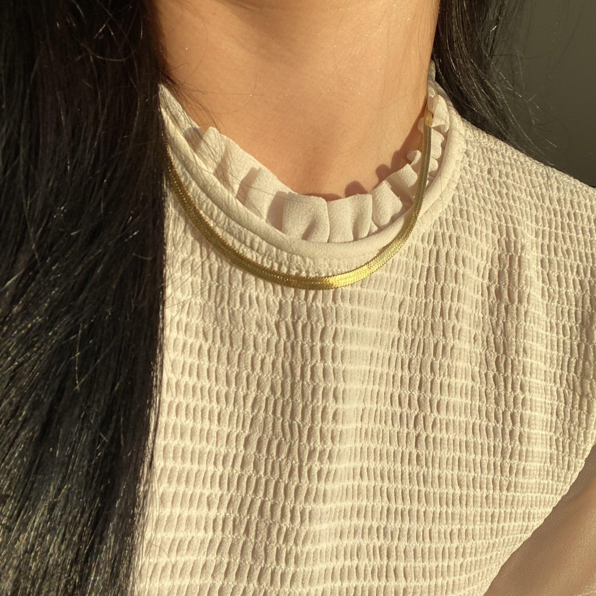 Classic Herringbone Necklace - Silver, Rose Gold or 18k Gold - The Smart Minimalist