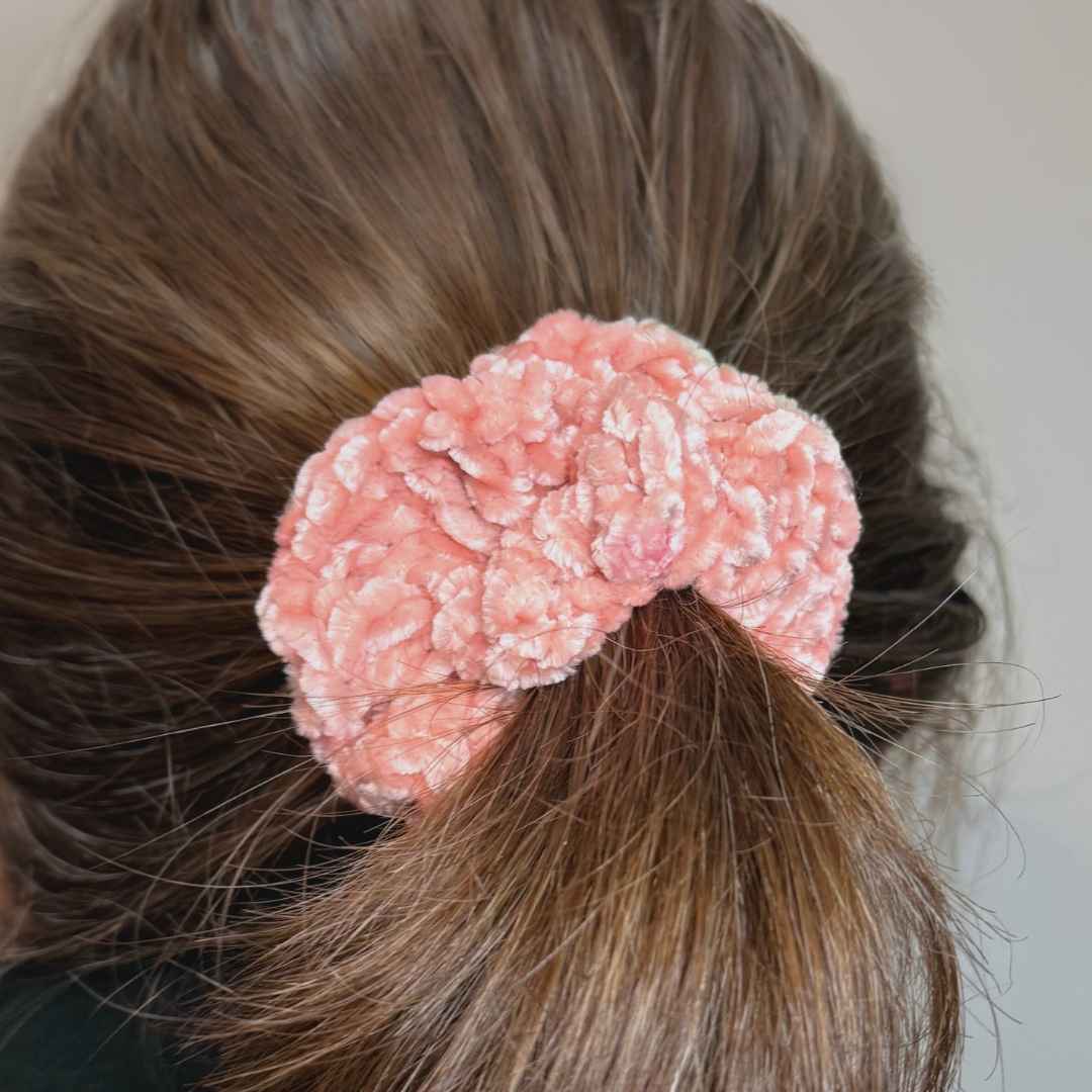 Handmade Velvet Crochet Scrunchie 3-Pack