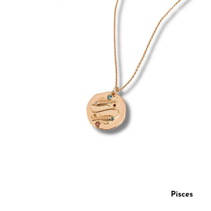 The Smart Minimalist 18k Gold waterproof horoscope necklace   Pisces