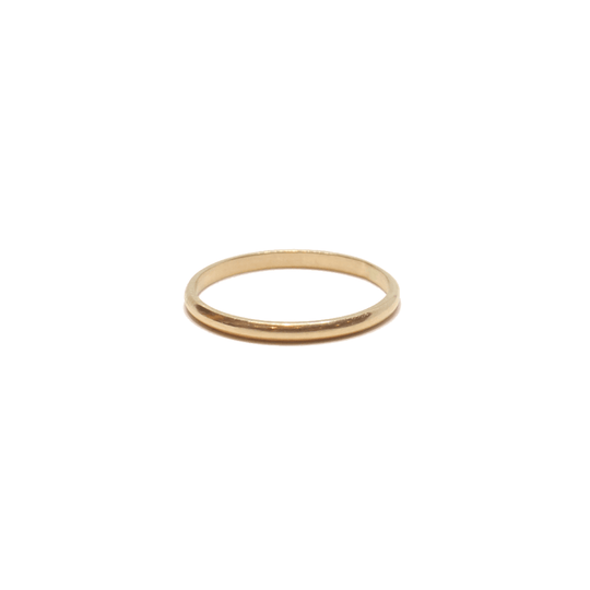 the smart minimalist - Gold Stacking Ring - smooth plain dainty Detail dainty gold stacking ring made in canada sustainability