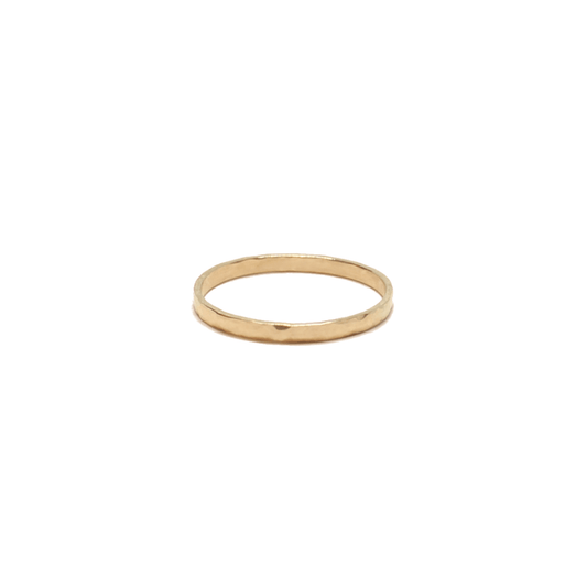 14k Gold Hammered Stacking Ring - The Smart Minimalist