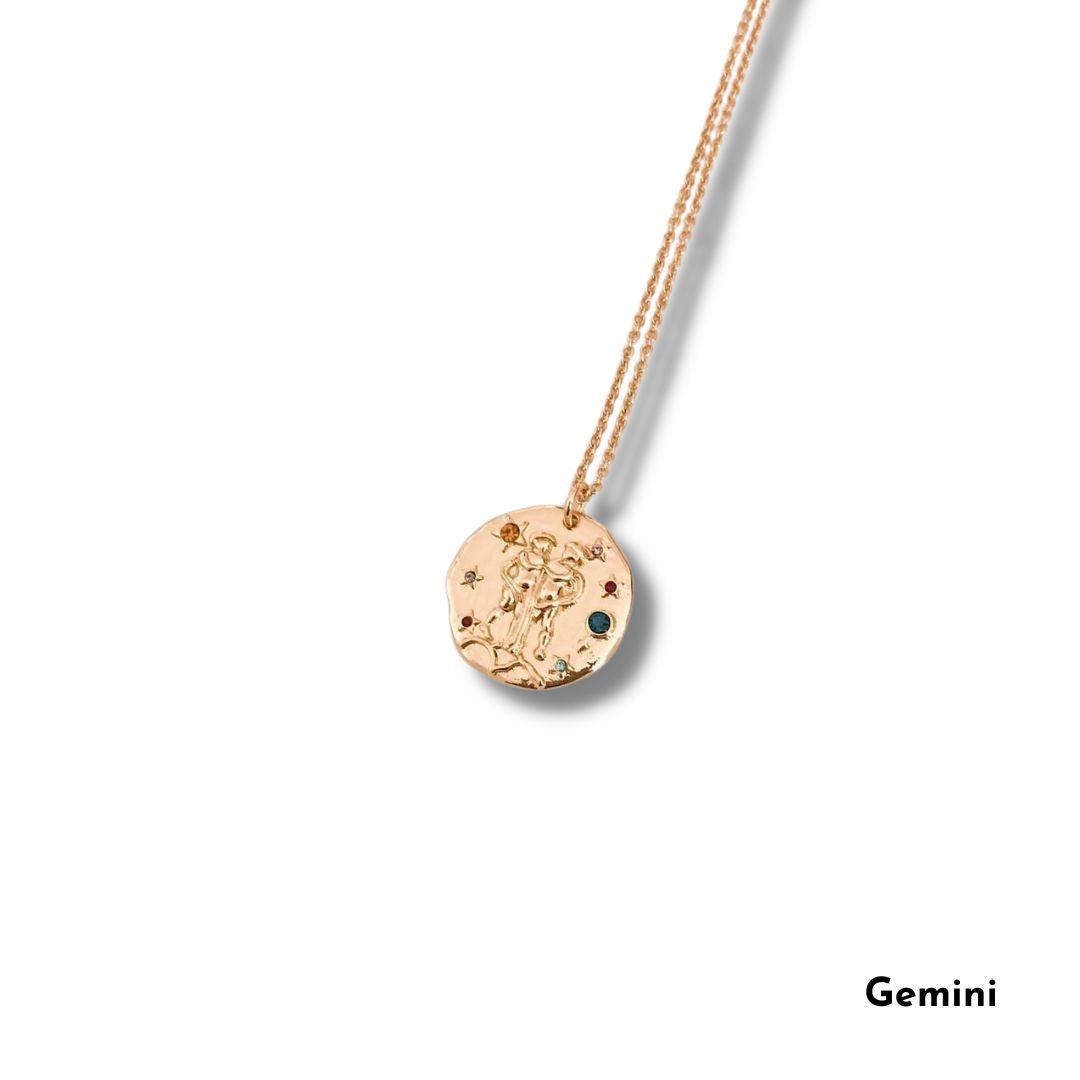 The Smart Minimalist 18k Gold waterproof horoscope necklace   Gemini