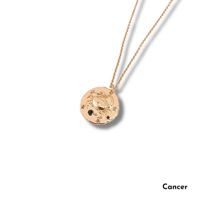 The Smart Minimalist 18k Gold waterproof horoscope necklace   cancer
