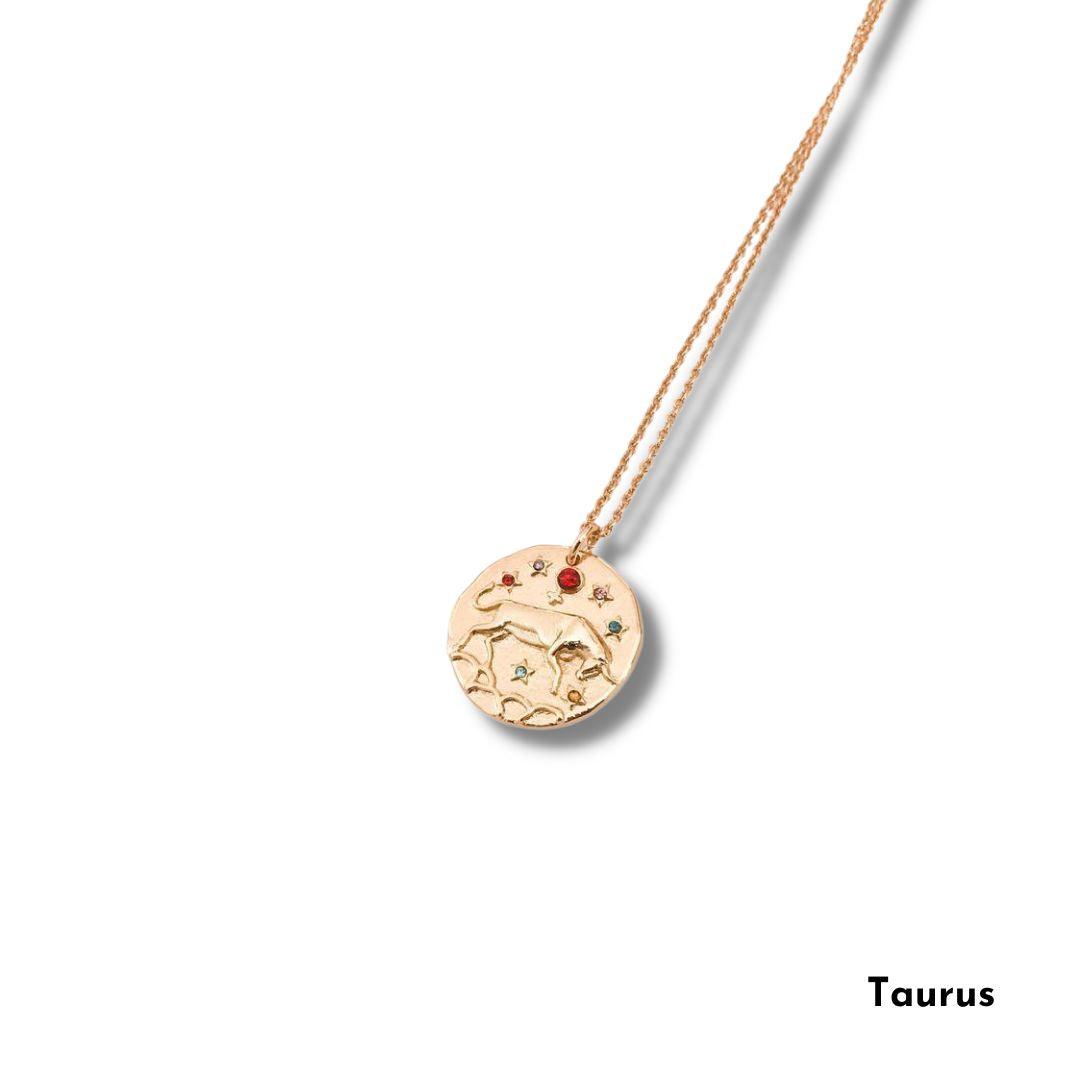 The Smart Minimalist 18k Gold waterproof horoscope necklace   Taurus