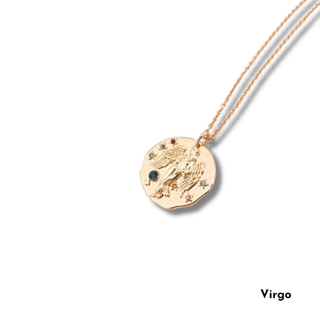 The Smart Minimalist 18k Gold waterproof horoscope necklace   virgo