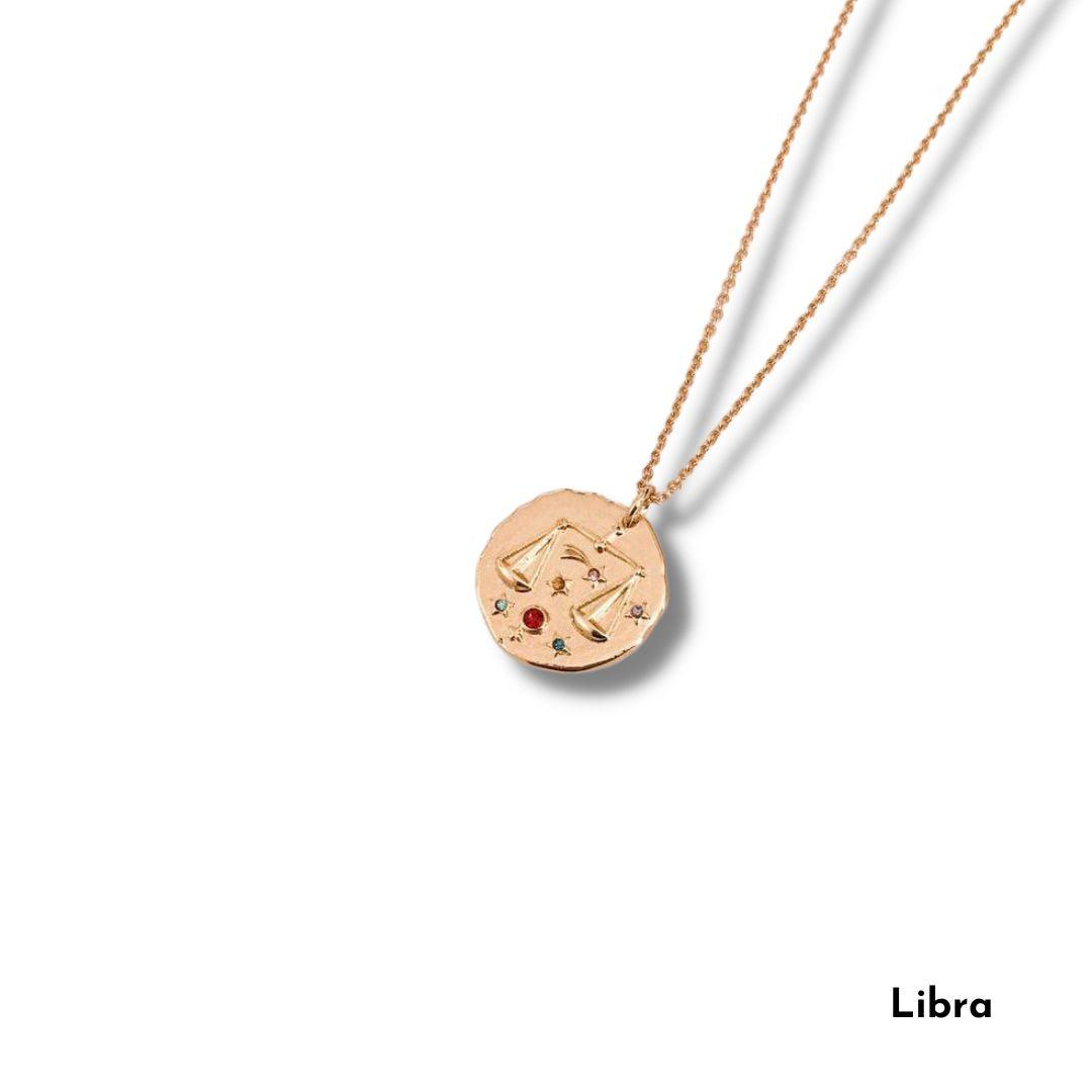 The Smart Minimalist 18k Gold waterproof horoscope necklace   libra