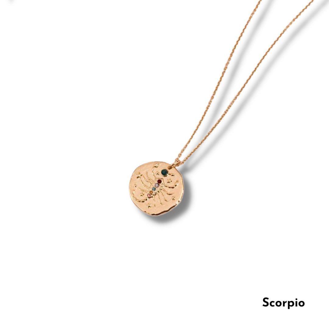 The Smart Minimalist 18k Gold waterproof horoscope necklace   Scorpio