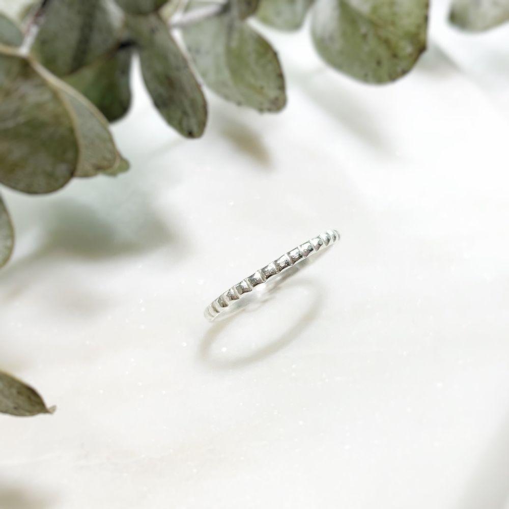 925 Silver Dainty Pleated Silver Stacking Ring - The Smart Minimalist