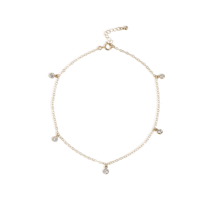 Crystal Drop Anklet - 14k Gold or Silver - The Smart Minimalist