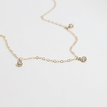 Crystal Drop Anklet - 14k Gold or Silver - The Smart Minimalist