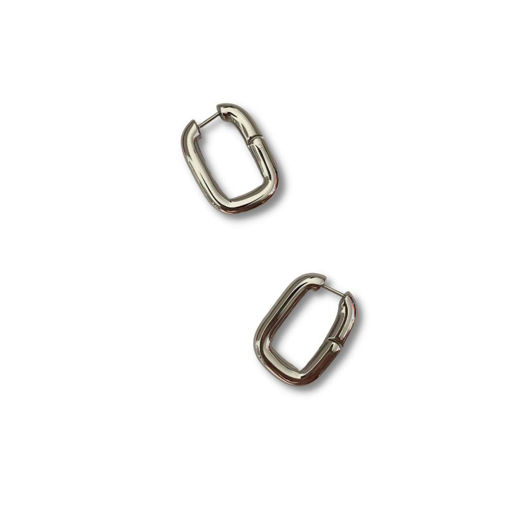 Square Silver Hoop Earrings - The Smart Minimalist