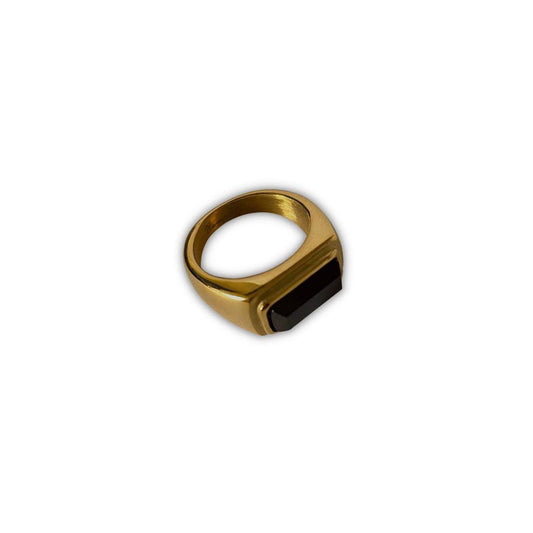 The smart minimalist Bullion Black Stone Ring