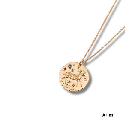  The Smart Minimalist 18k Gold waterproof horoscope necklace   Aries