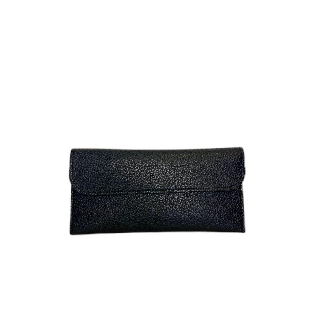 Black Vegan Leather Wallet With Phone Pocket - The Smart Minimalist