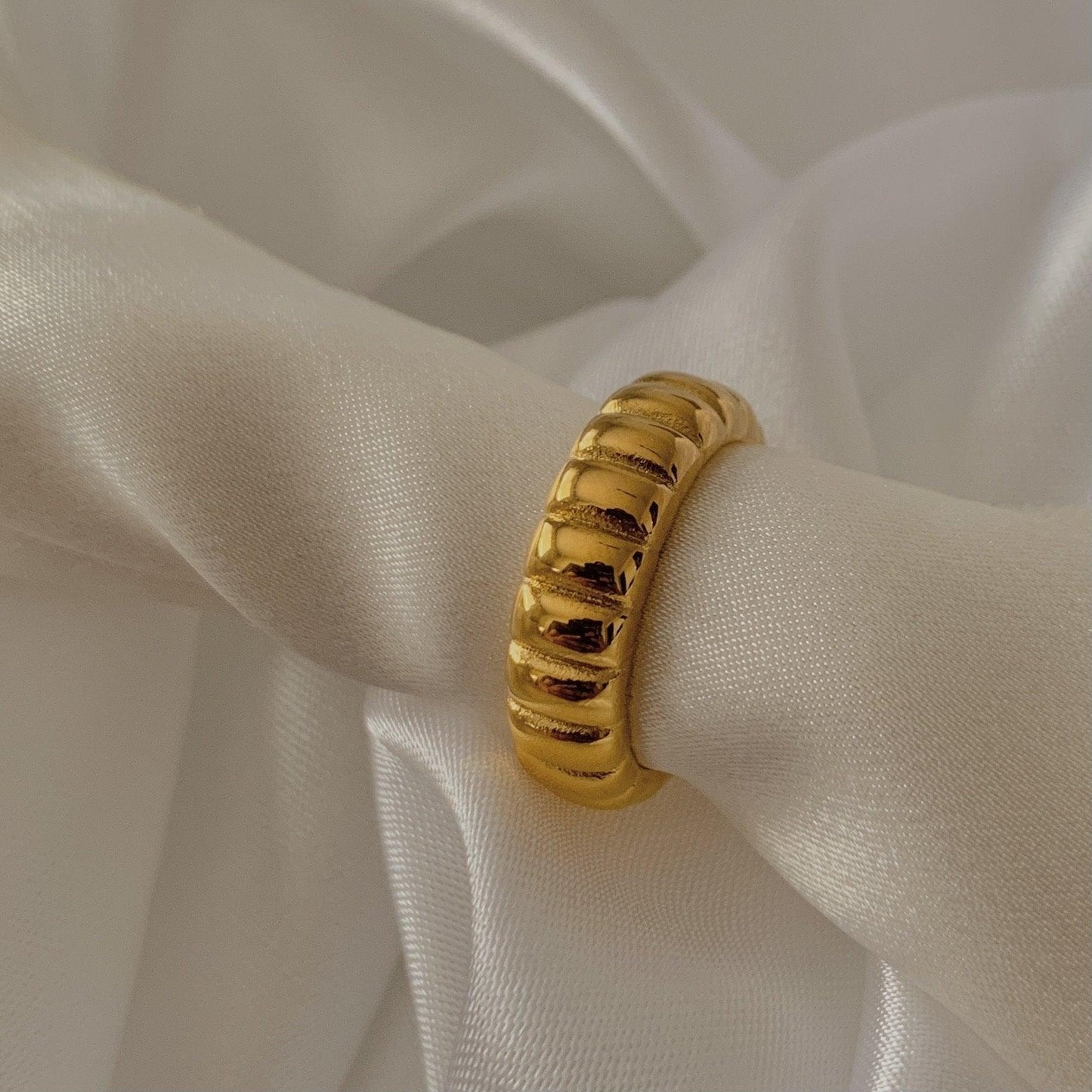 Bold Gold Stacking 18k Gold Plated Ring - The Smart Minimalist