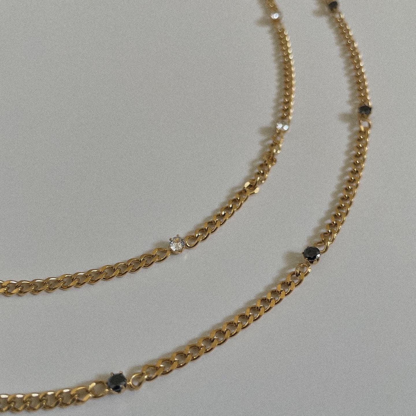 Cuban Link Chain Necklace with Crystals - The Smart Minimalist