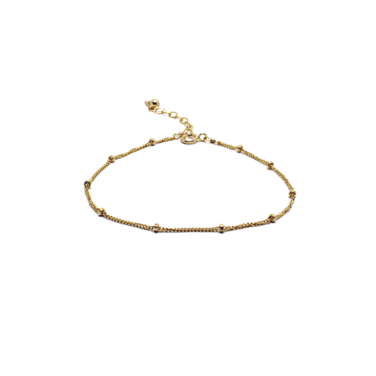 Dainty Beaded Anklet - Silver or 14k Gold - The Smart Minimalist