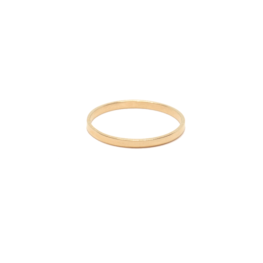 Flat Band Solid 14k Gold Ring - The Smart Minimalist