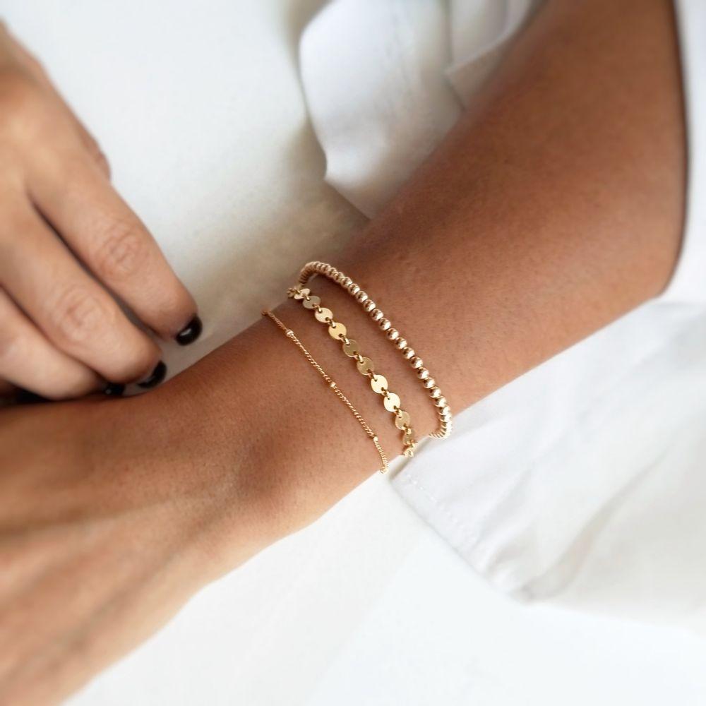 Gold Beaded Bracelet with Magnetic Closure - The Smart Minimalist
