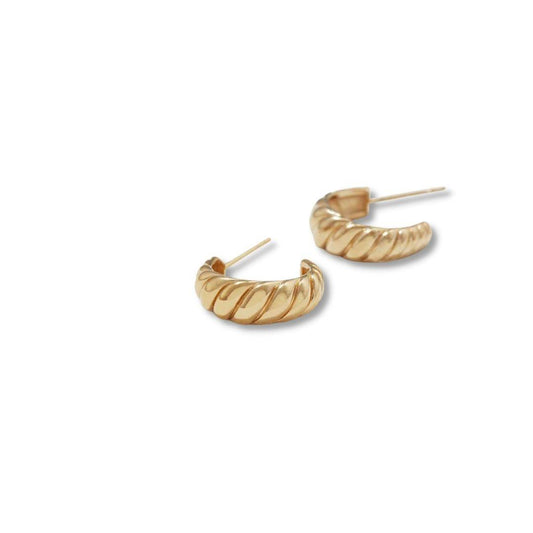 Gold Midi Hoop Croissant Earring - The Smart Minimalist