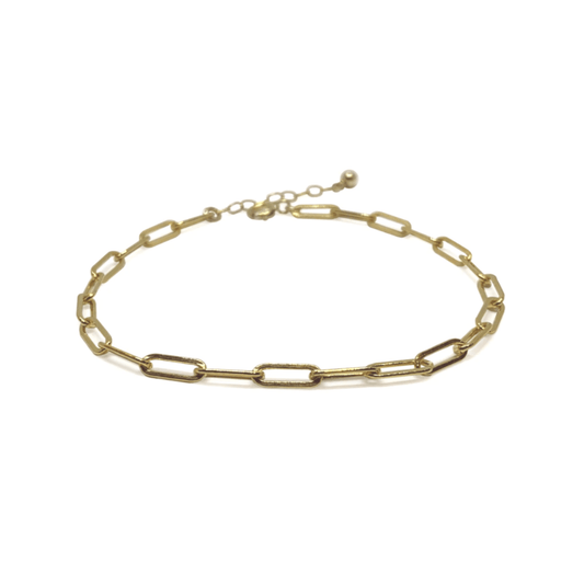 Paperclip Chain 14k Gold Bracelet - The Smart Minimalist