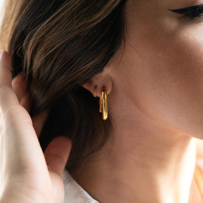 Square Hoop Earrings - Gold - The Smart Minimalist