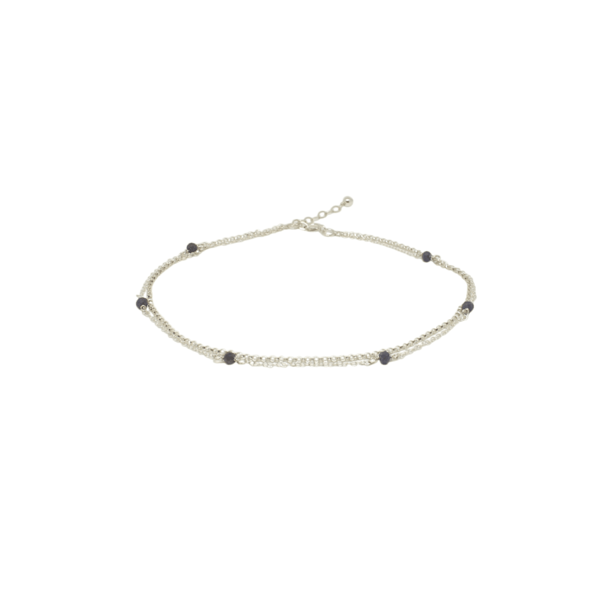 Sapphire Silver Chain Anklet - The Smart Minimalist