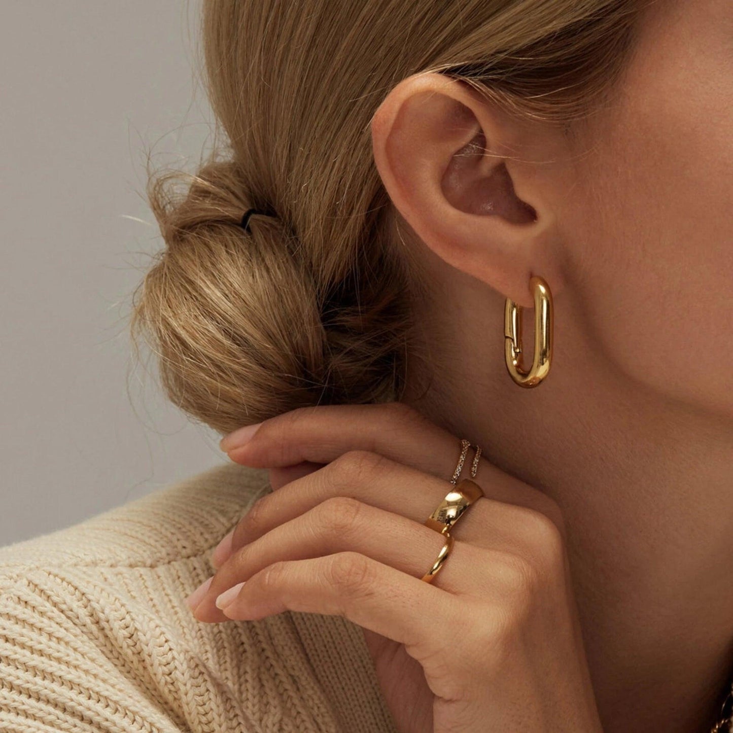 Square Hoop Earrings - Gold - The Smart Minimalist