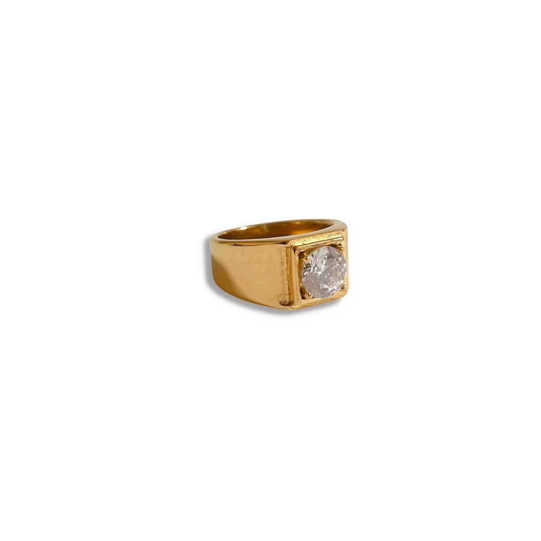 Chunky Gem 18k Gold Plated Ring - The Smart Minimalist