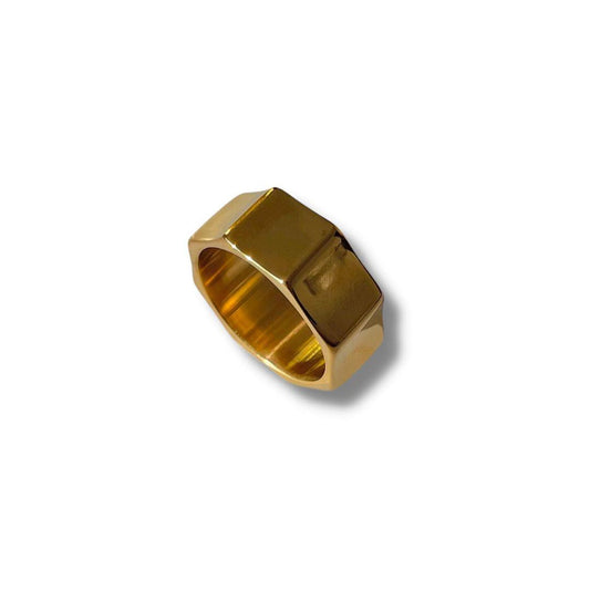 The Smart Minimalist - Octagon Ring - 18k Gold Plated