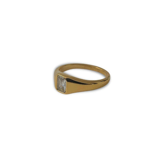Modern Minimalist Gem Ring - 18k Gold Plated - The Smart Minimalist
