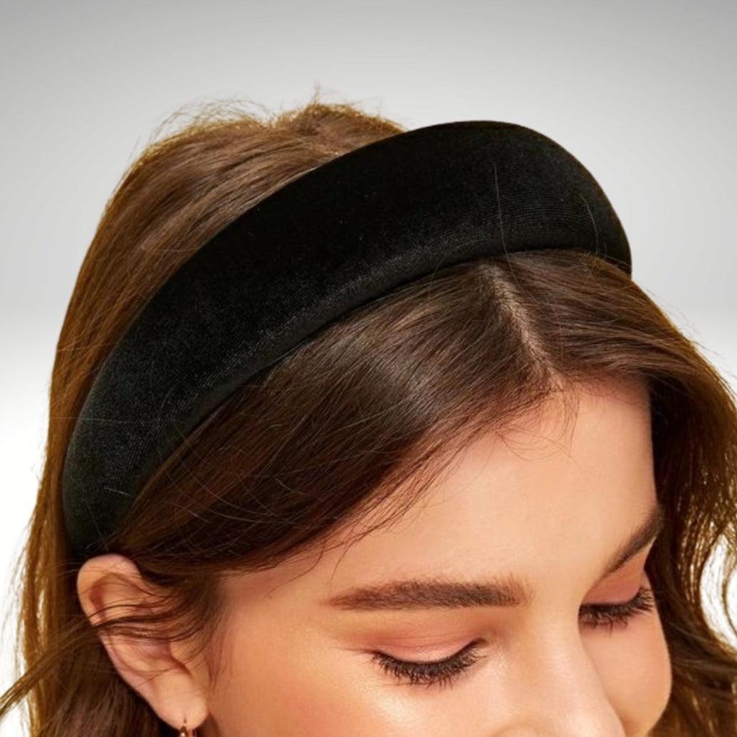 the smart minimalist black thick velvet headband
